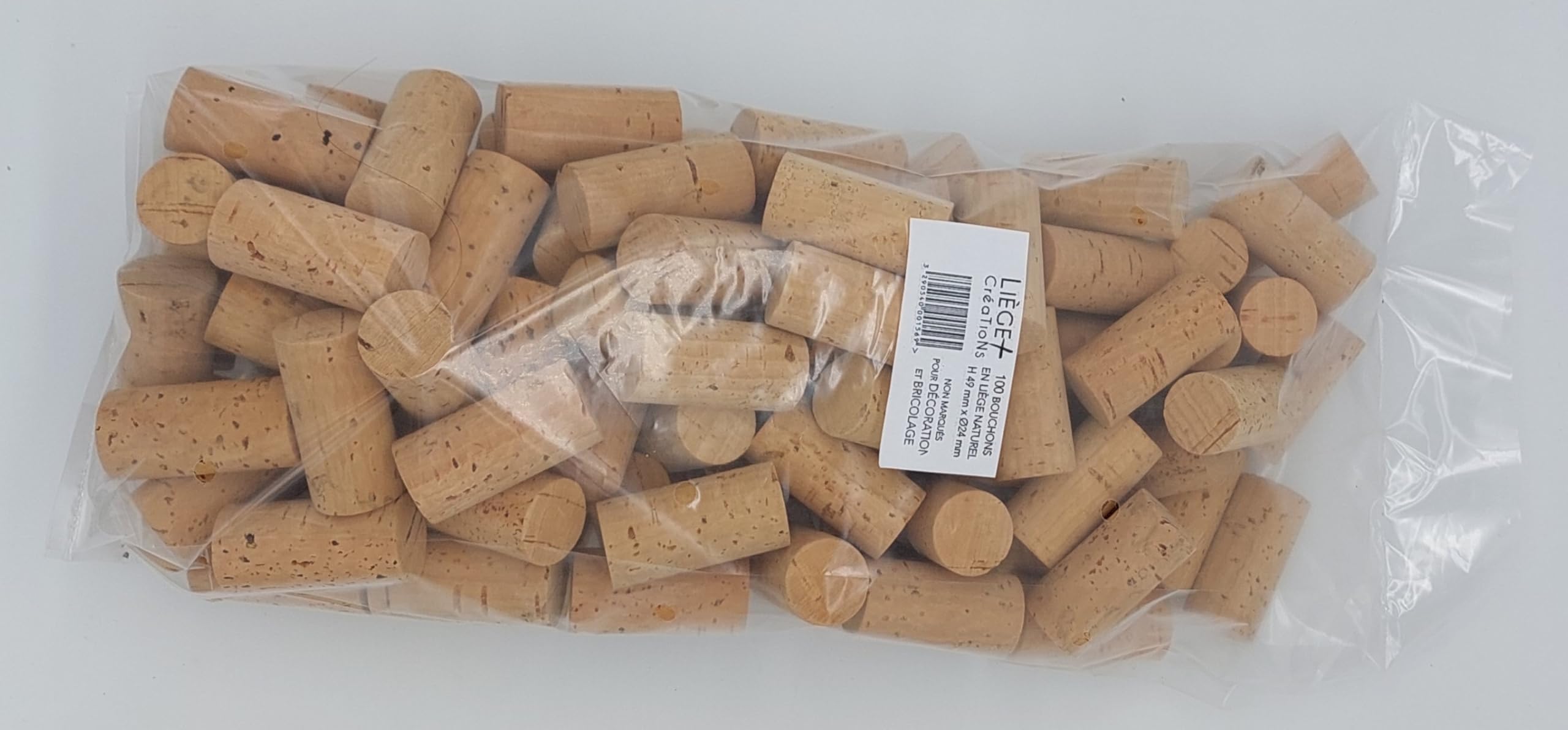 100 Bouchons en liège Naturel 49x 24 mm pour décoration et Bricolage Uniquement
