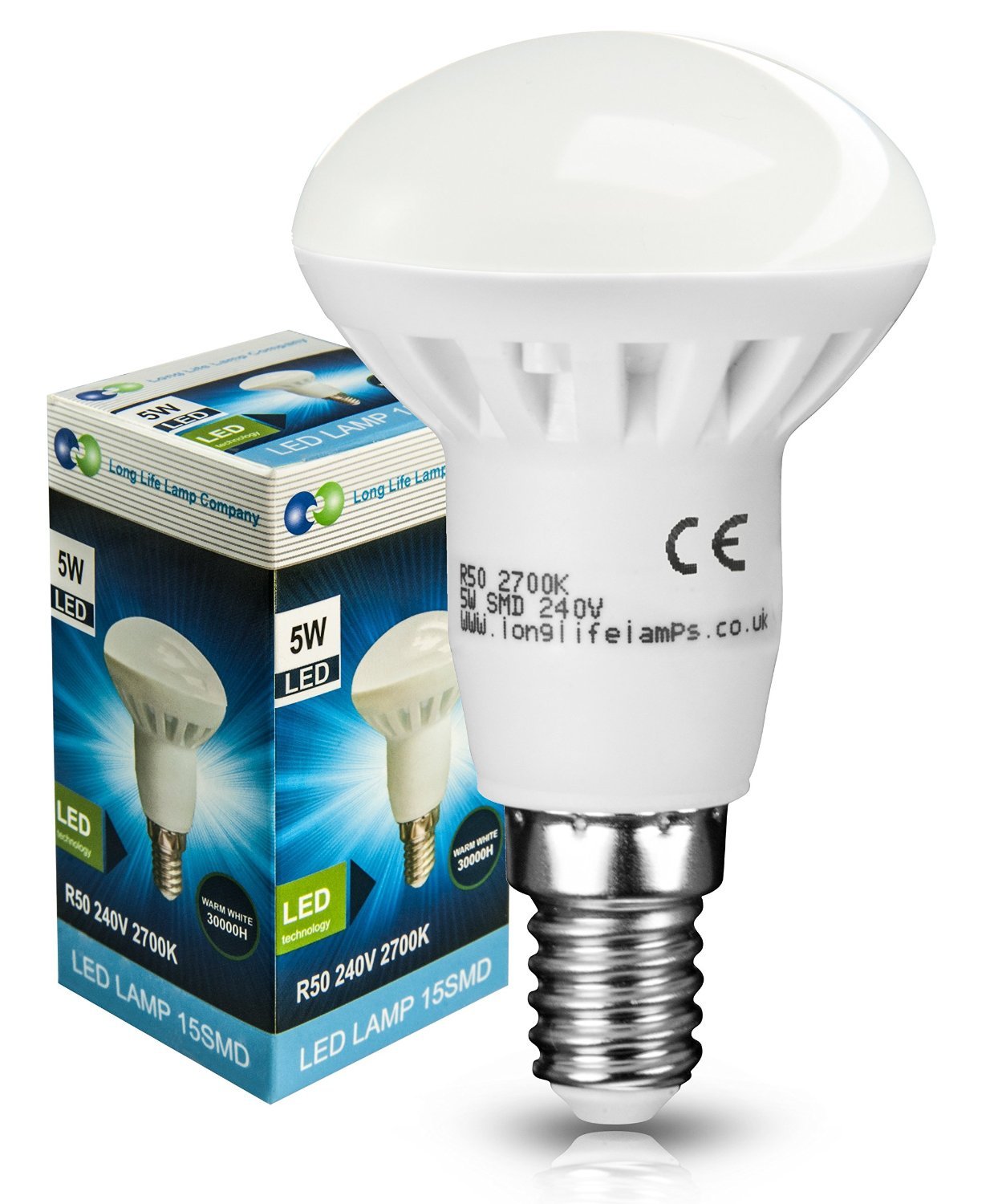 Long Life Lamp Company 6 x R50 LED 5W E14 Replacment for Reflector R50 LED Light Bulb