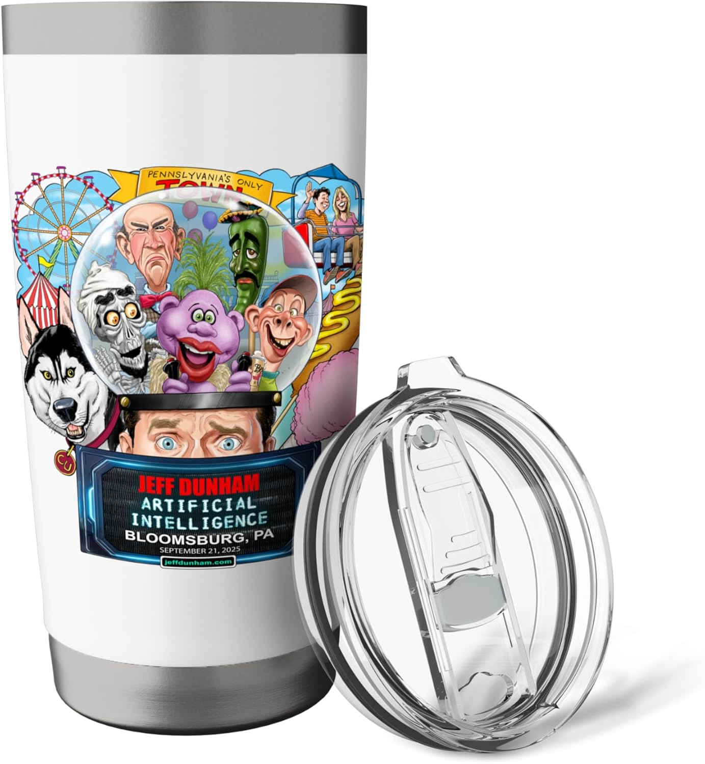 Jeff Dunham Bloomsburg, PA (2025) Stainless Steel Insulated Tumbler - Image 5