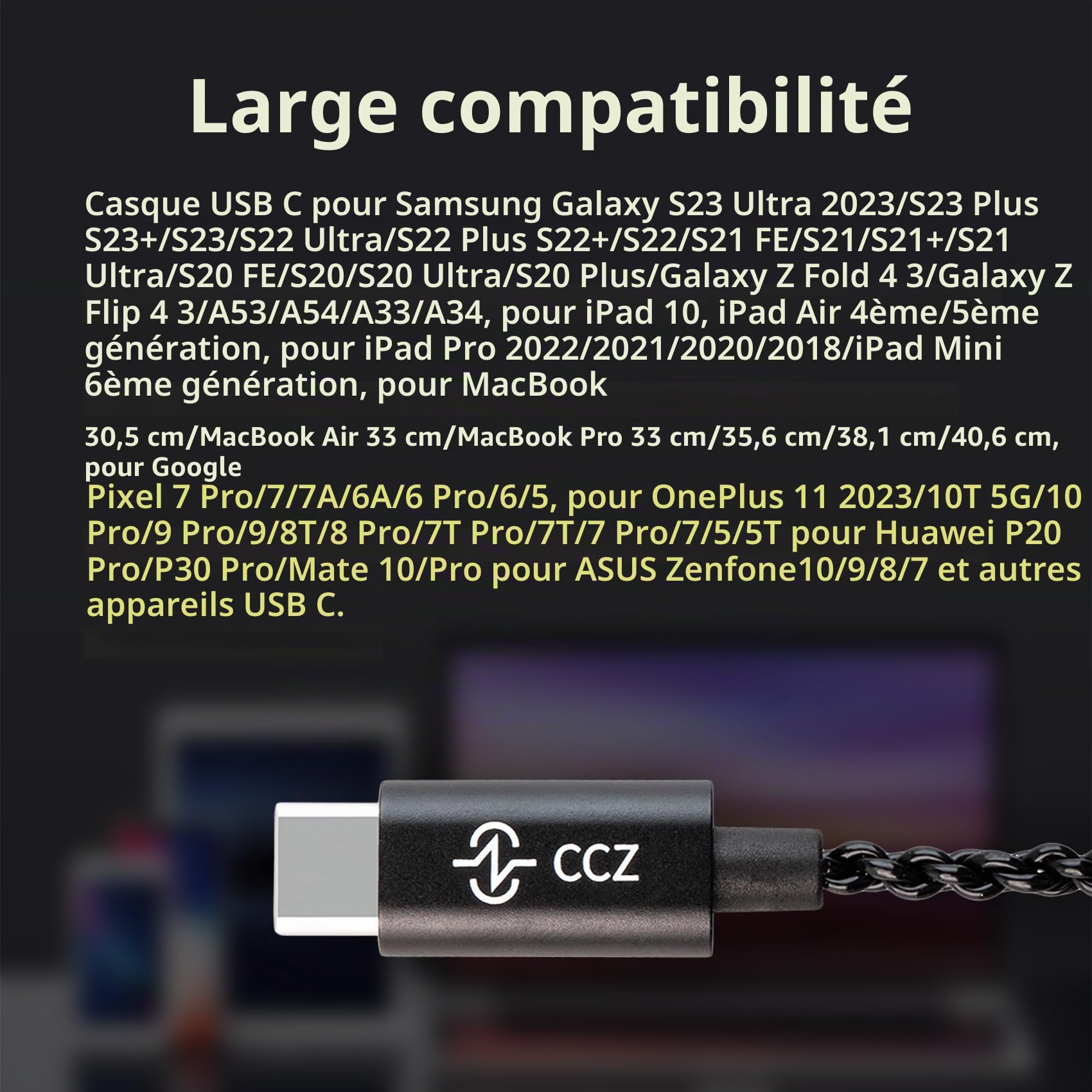 Yinyoo CCZ Melody in Ear Monitors Hybrid 1BA 1DD Écouteurs HiFi, Écouteurs Intra-Auriculaires IFilaire IEM avec câble 4N OFC pour Téléphone Portable (Vert, sans Micro Type-C)