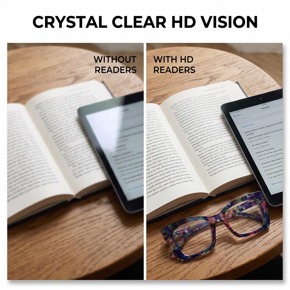 Gafas de Lectura para Hombre y Mujer, Gafas Presbicia Cuadradas Luz Azul