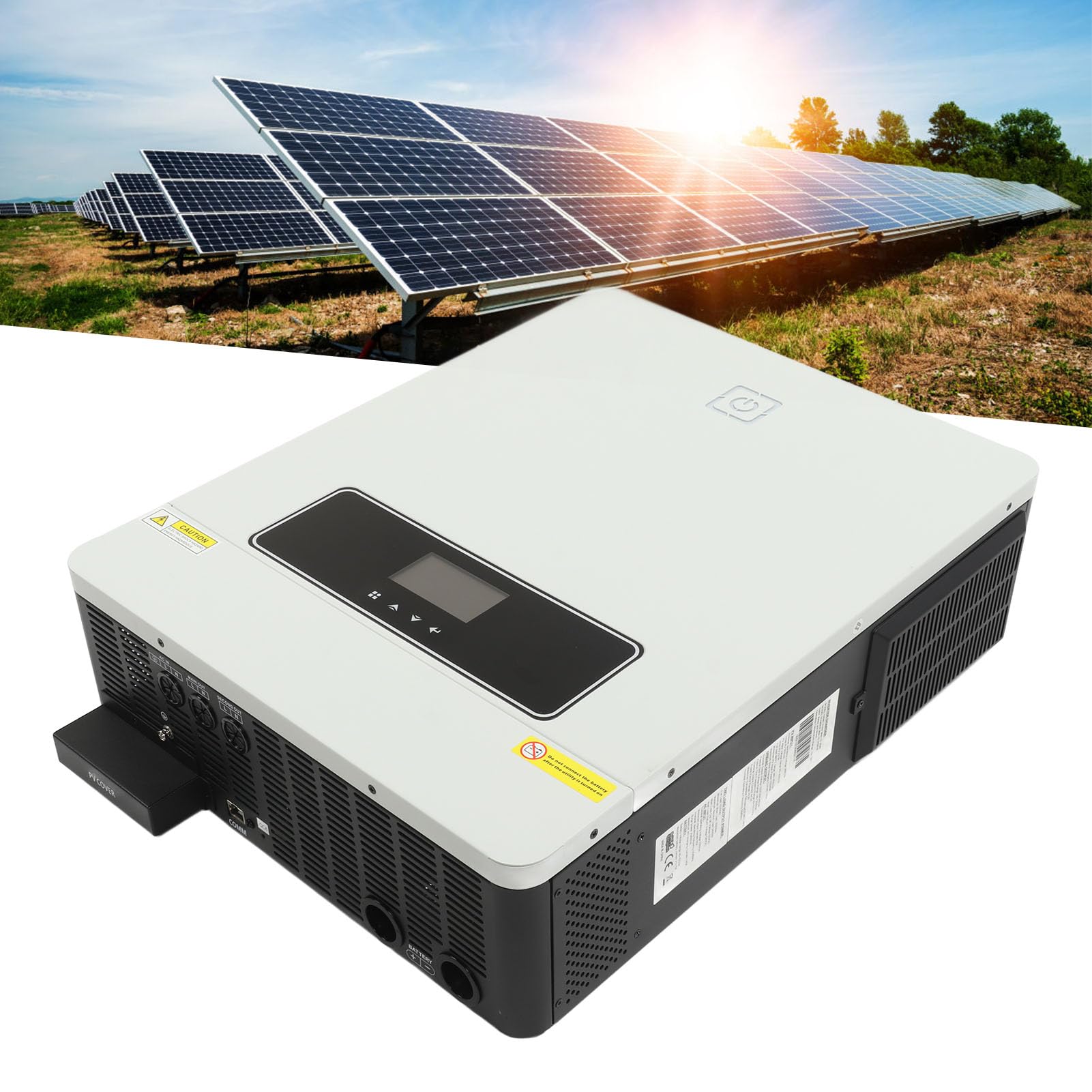 Cocoarm Falownik Sinusoidalny 7,2 KW 48 V Hybrydowy Falownik Solarny Wysokiej Częstotliwości Stop Aluminium AC 230 V Wyświetlacz LCD Multi Protection do Nadzoru w Szkole Domowej