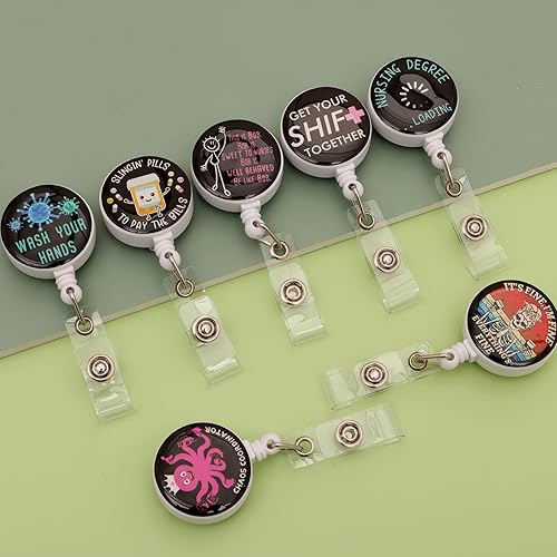 Miniatura 5 de 15 carretes de insignia imprescindibles para estudiantes de enfermería, clip retráctil, divertido carrete de insignias, lindos cordones para