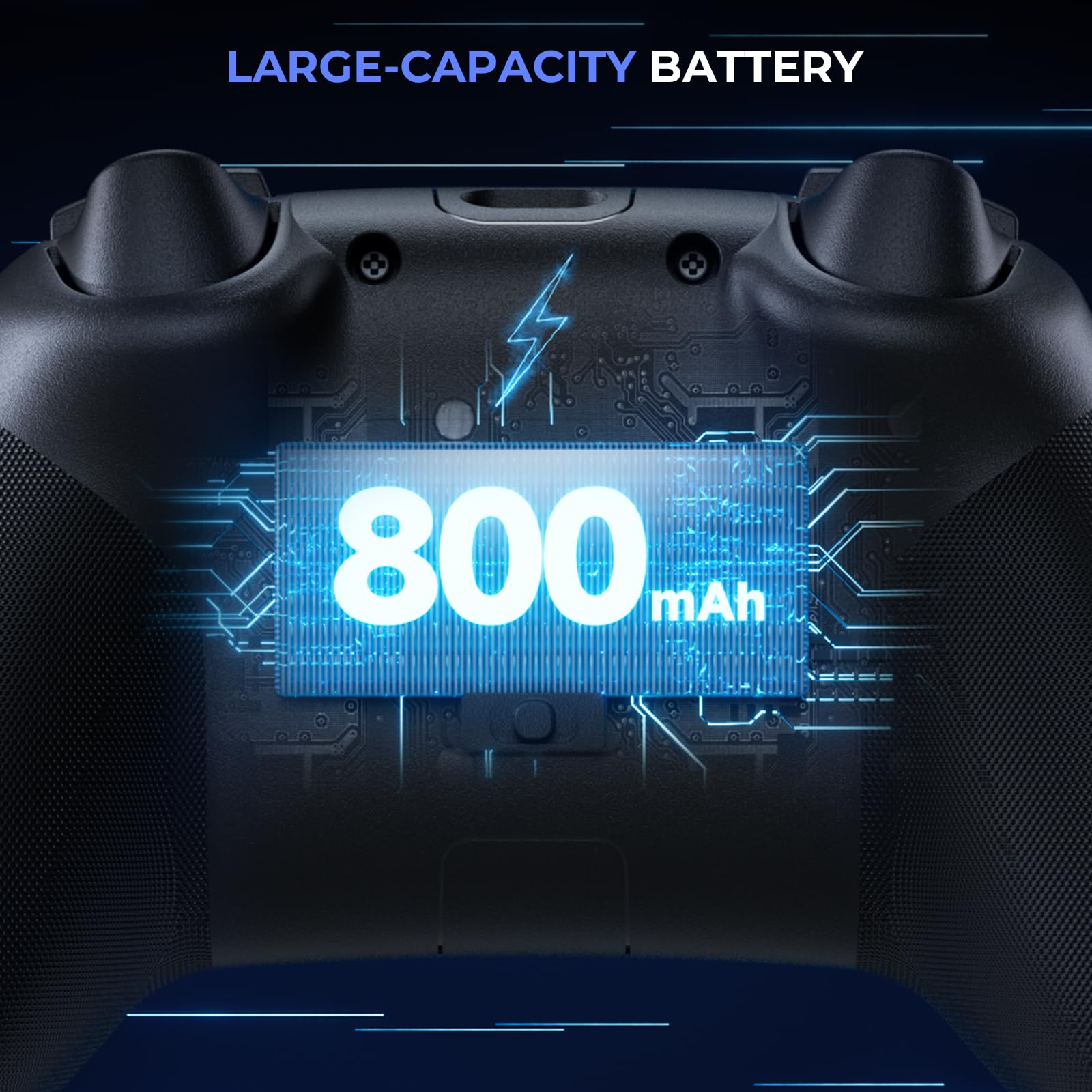 ECHTPower Mando Inalámbrico PC, Mando para Switch, 1000Hz Taza, 3 Modos(BT+2.4G+Cable), Hall Joystick, 800mAh Batería, Turbo y Vibración Ajustable, Mando GamingLuces para PC/Switch/iOS/Android