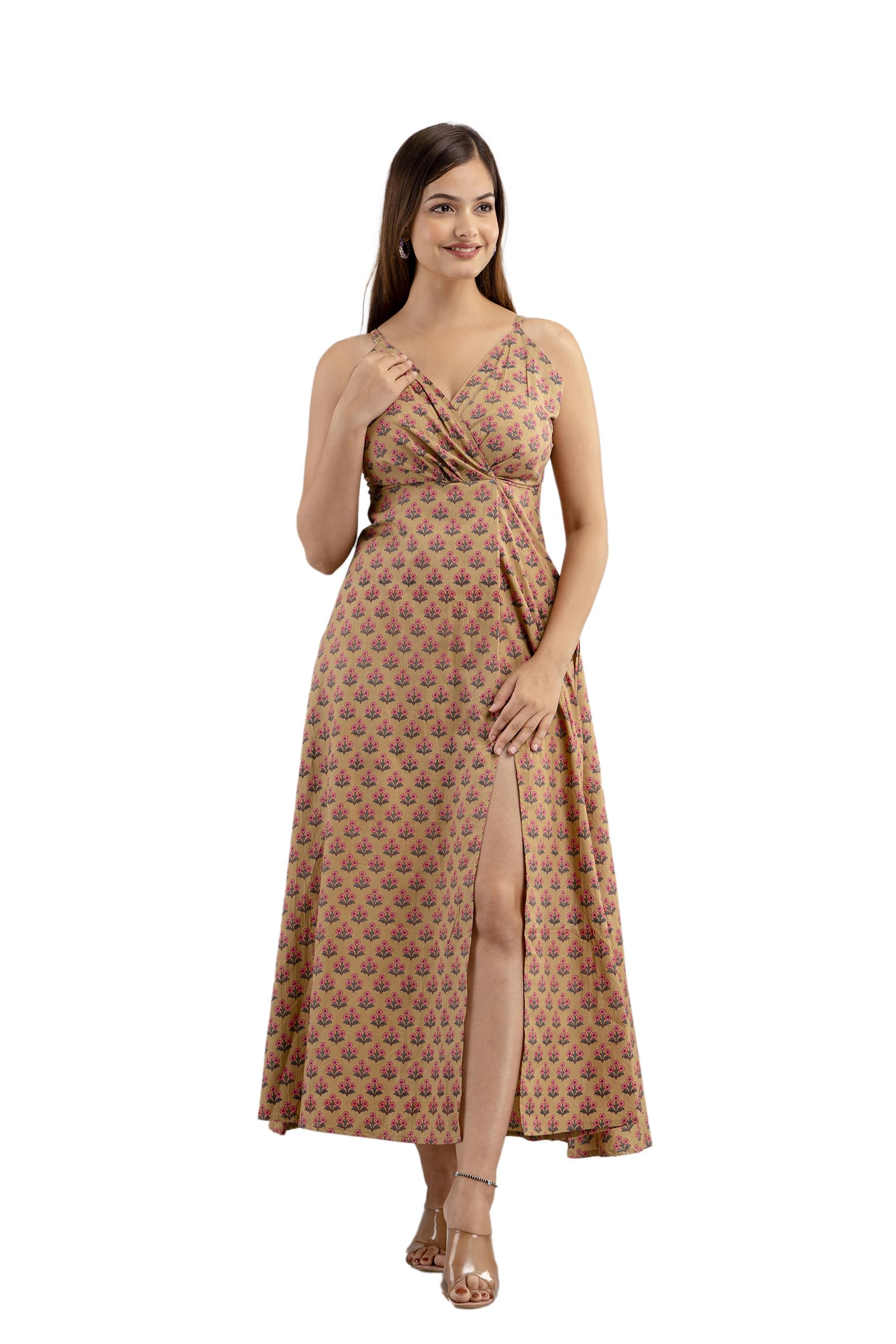 DMP EXPORT Women's Cottion Printed Classic Trendy Fashion Dress