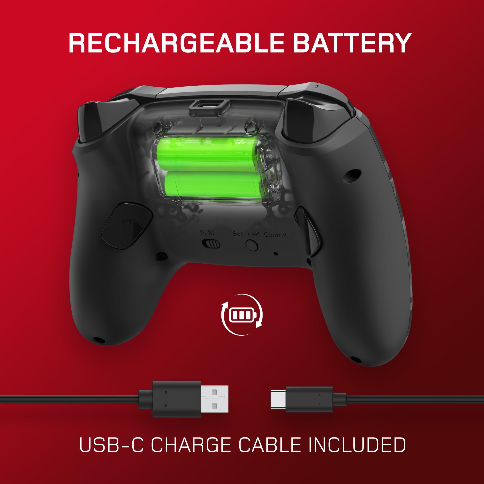 Gioteck WX5+ Dark Camo - Wireless Controller for Nintendo Switch 2 - Chat Menu Button - Hall Effect Thumbs and Triggers - Customisable RGB - Programmable Back Buttons