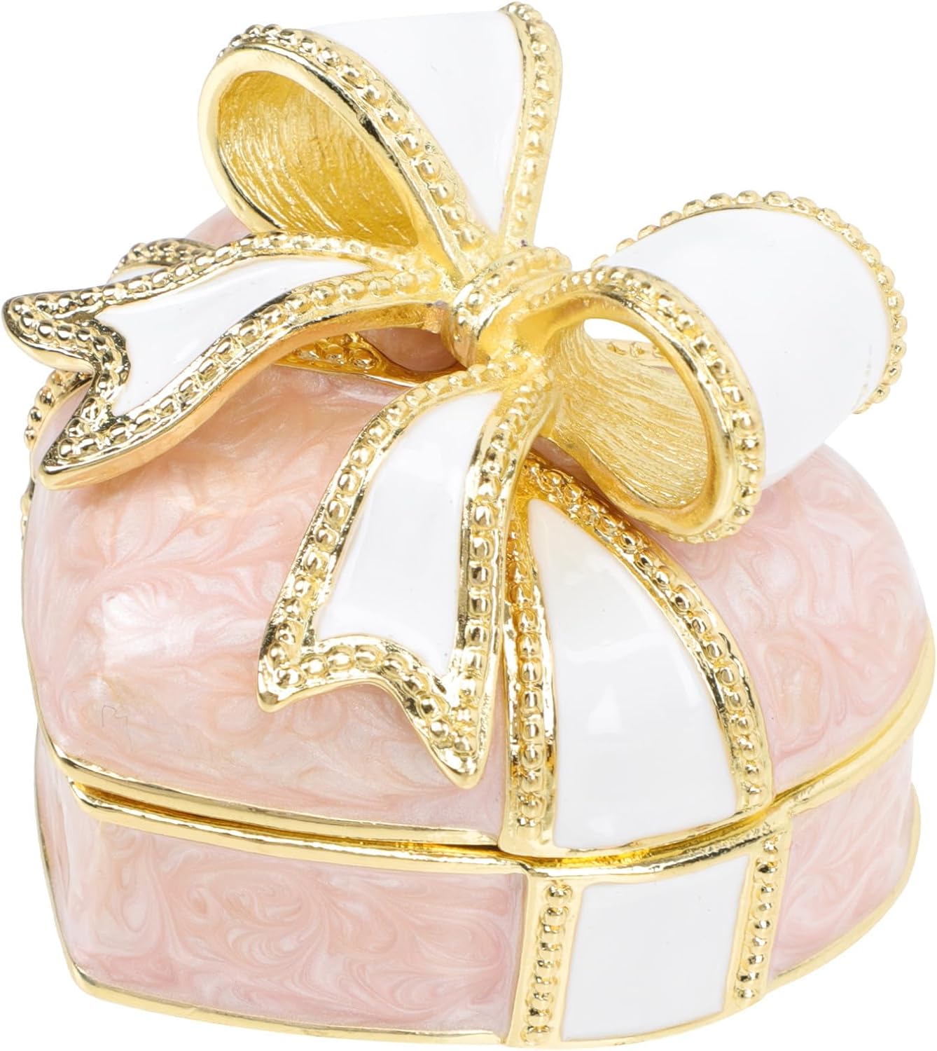 Heart Shaped Jewelry Box for Rings and Necklaces, Pink Alloy