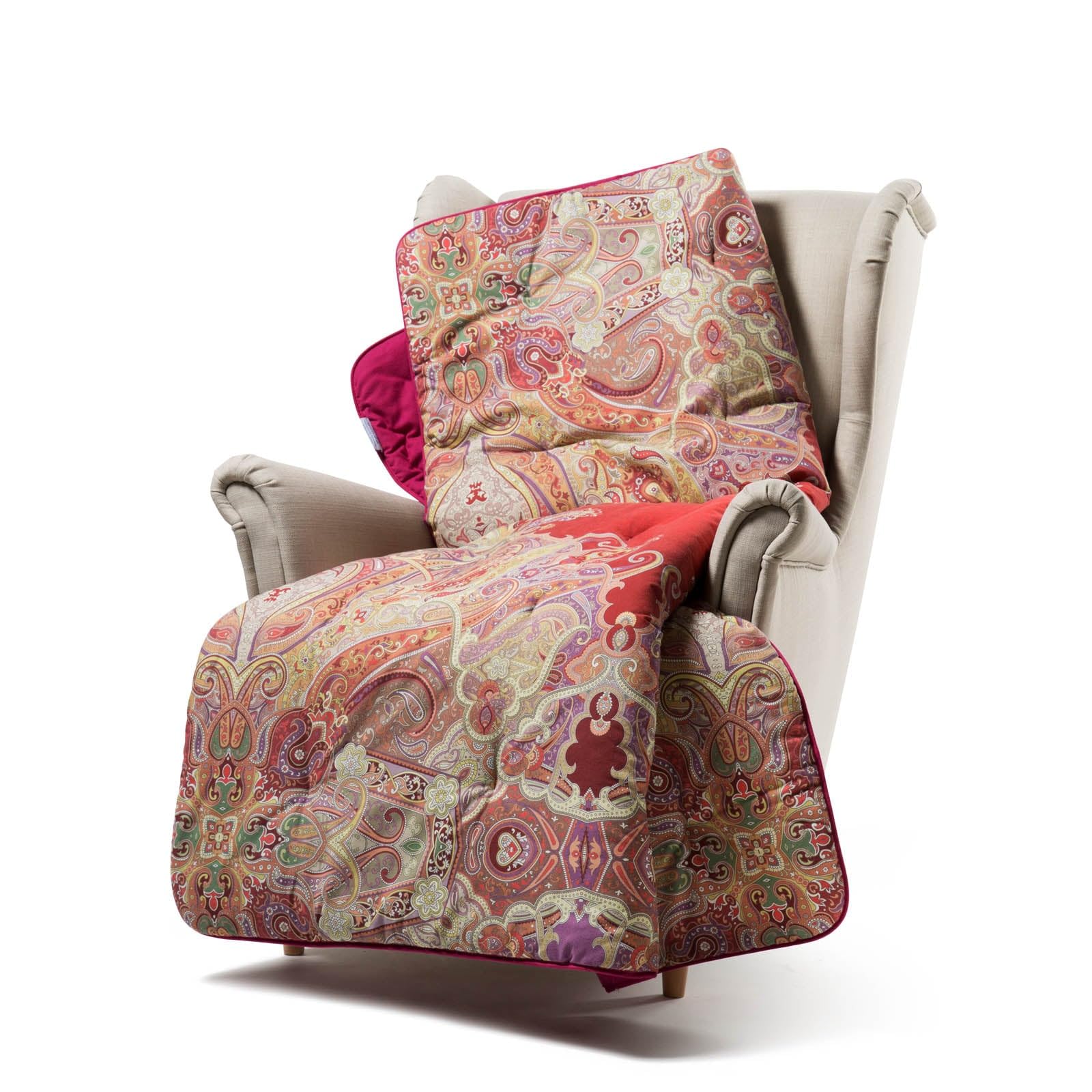 Caleffi Manta Sofa 130x170 cm 100% Algodon Suave – Manta Cama y Sofa Lavable y Transpirable – Manta Sofa Grande, Plaid Cama y Pie de Cama Hecha en Italia - Cobijas de Invierno