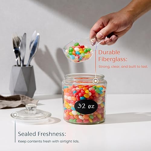 Miniatura 2 de KooK Tarros de cocina de vidrio, recipientes de almacenamiento de alimentos y galletas para despensa, recipientes de boticario de baño, aptos para