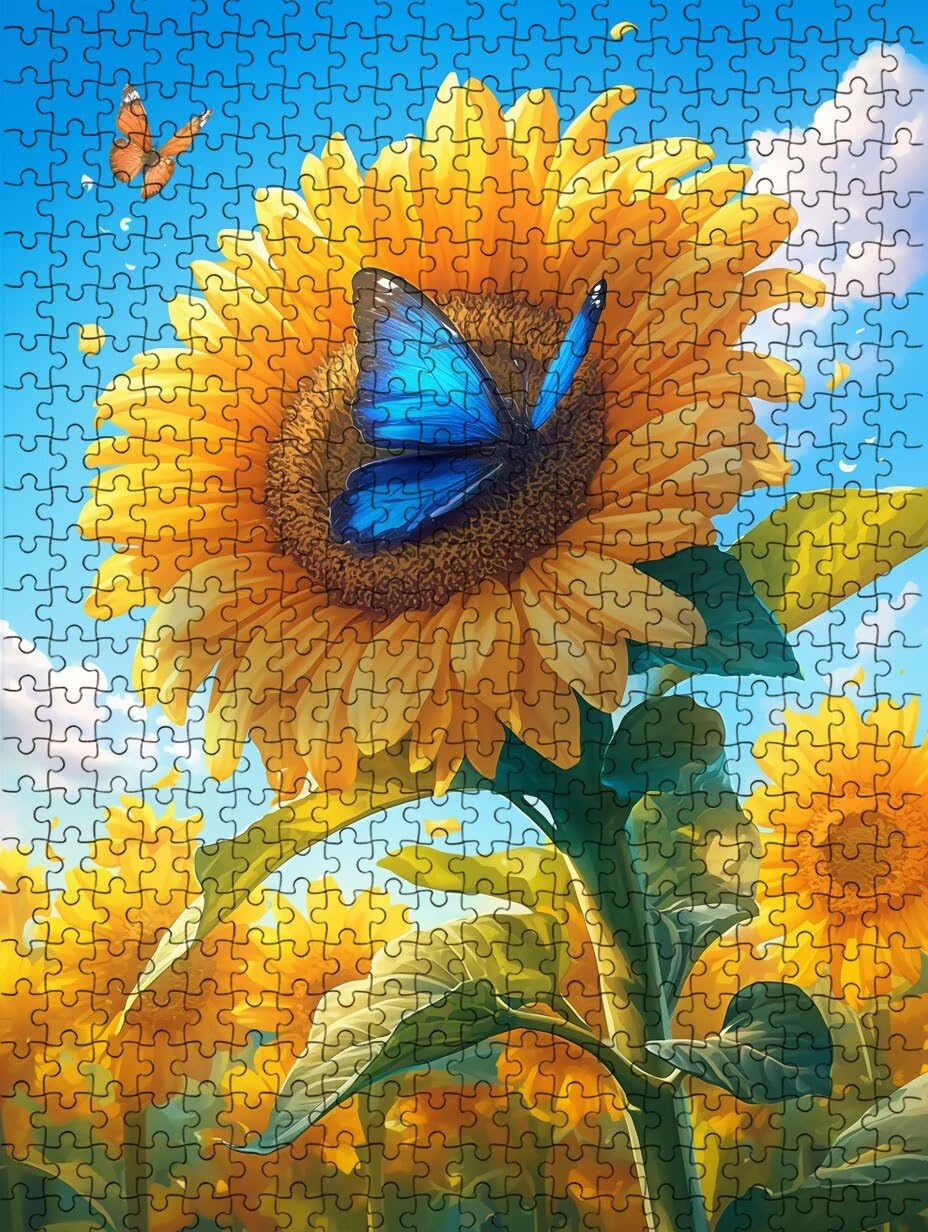 Mariposa De Girasol Puzzle 2000 Piezas, Rompecabezas Adultos Puzzle, Desafiante Puzzles de Decoración Juego de, Juego Educativo para Toda la Familia, para Regalo Decoración FNKL7-1015