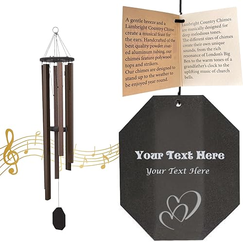 Miniatura 12 de Lambright Chimes Ocean Breeze - Campanilla de viento personalizada de bronce de 36 pulgadas de alto, campanillas de viento personalizadas para