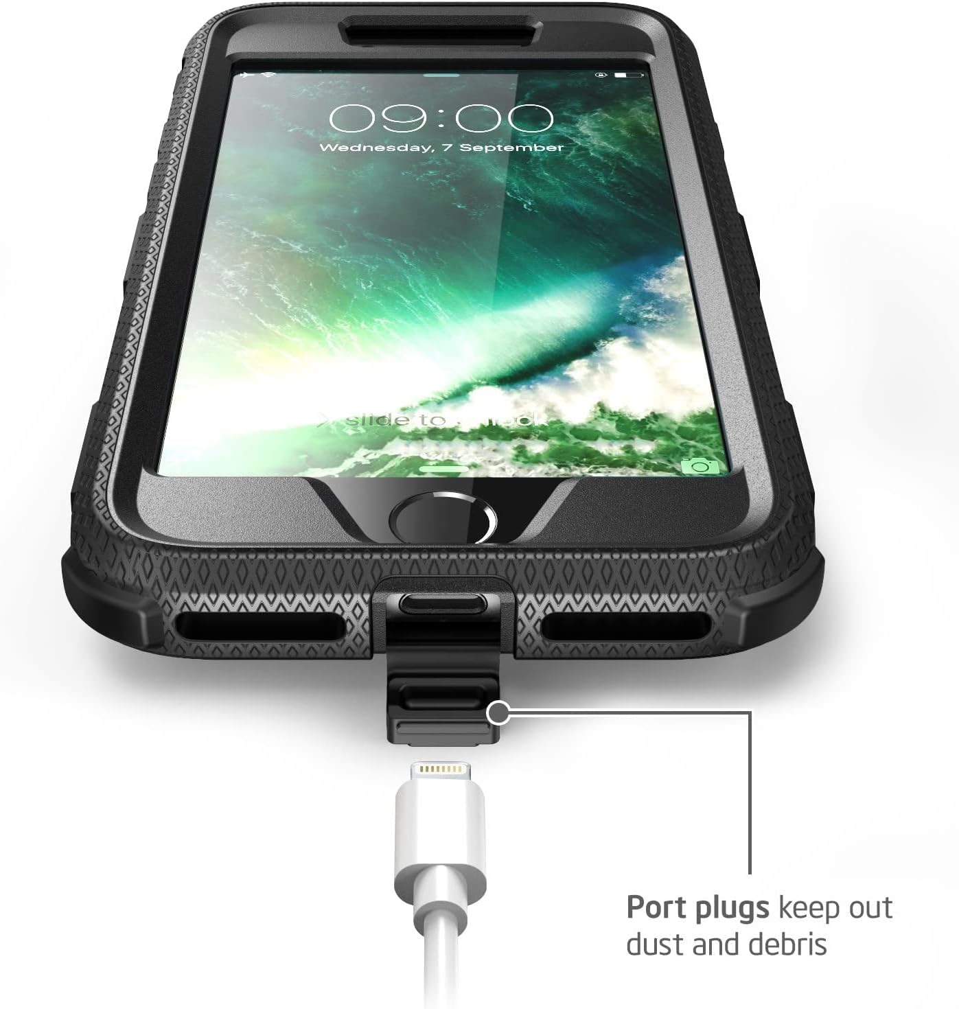 i-Blason Case for iPhone 8 Plus/iPhone 7 Plus, Armorbox Built in Screen Protector Full Body Heavy Duty Protection Case With Shock Reduction/Bumper (Black)