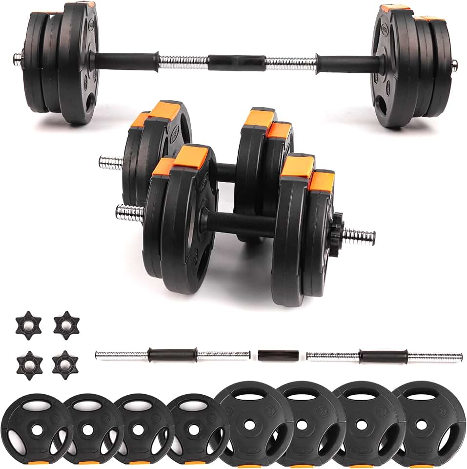 Phoenix Fitness Dumbbells Weight Set - Adjustable 2-in-1 Bar