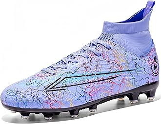 Soccer Cleats for Mens Womens Turf Soccer Shoes Indoor Footall Cleats High Ankle TF AG FG Football Boots Wide Training Sneaker