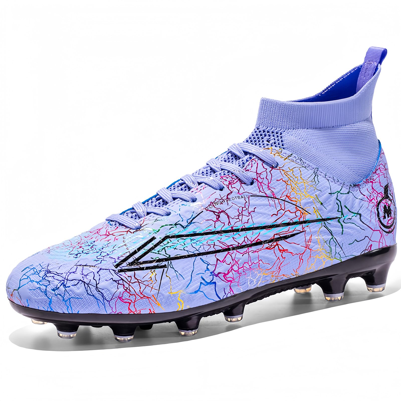 Soccer Cleats for Mens Womens Turf Soccer Shoes Indoor Footall Cleats High Ankle TF AG FG Football Boots Wide Training Sneaker