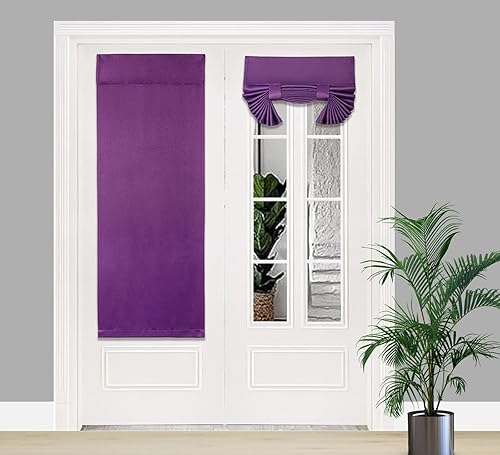 Miniatura 54 de PI Cortina Opaca para Puerta Francesa, Sombra de Ventana con Privacidad y Aislamiento Térmico, Cortina Larga para Vidrio/Puerta Corrediza, Sombra