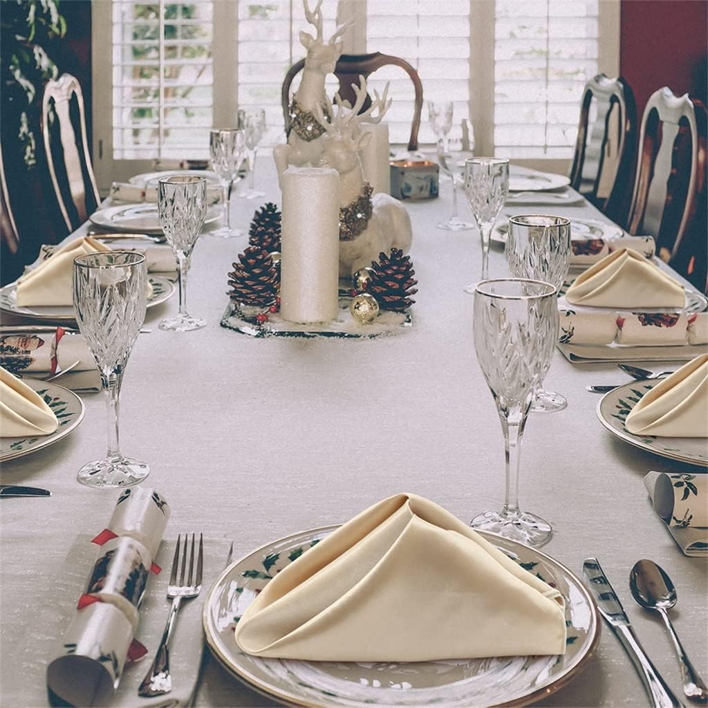 40x40cm Square Table Napkins Faux Satin Cloth Hemmed Handkerchief Wedding Dinner Decor
