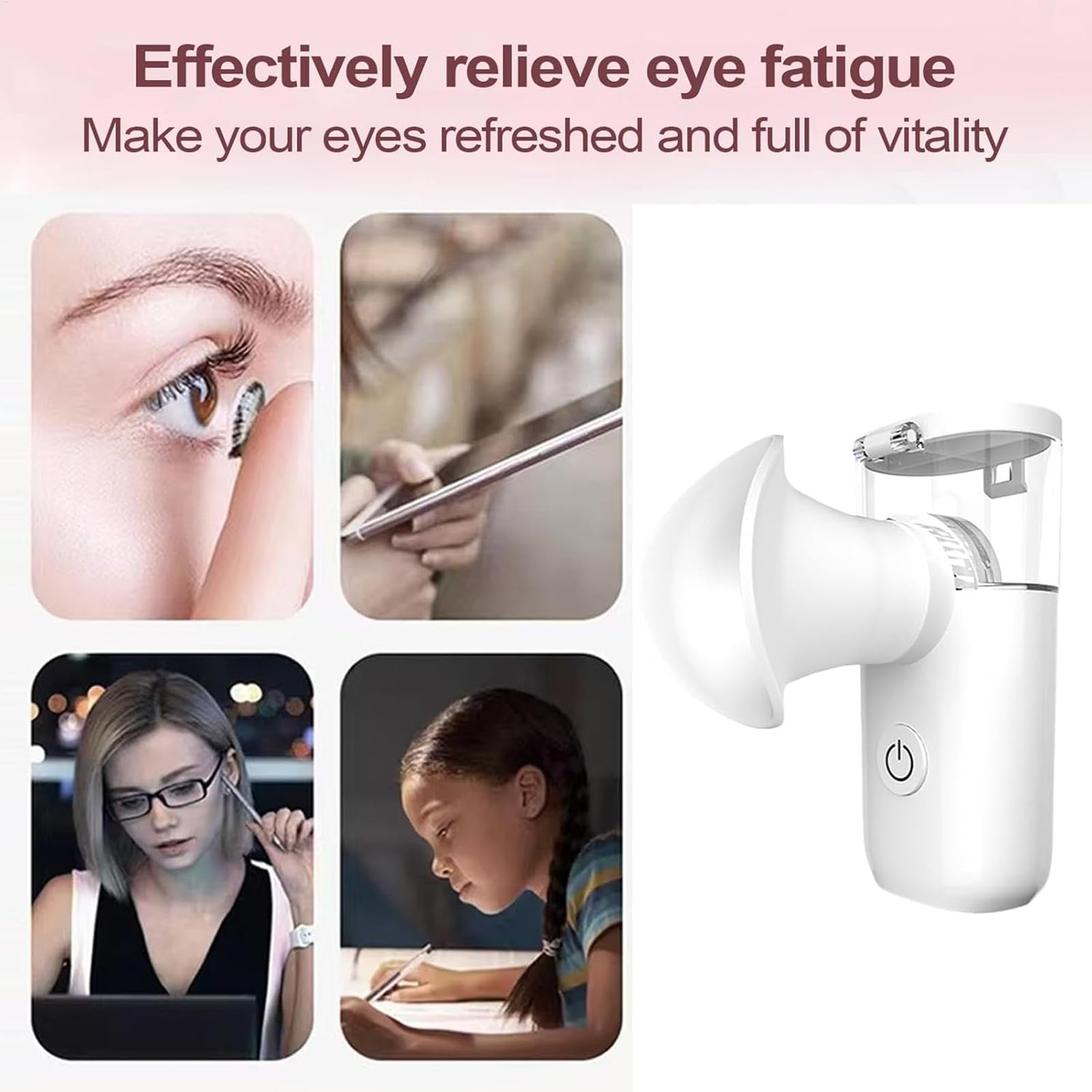 Umidificatore Elettrico per Occhi Secchi, Spruzzatore per Lenire Gli Occhi, Nebulizzatore Portatile per Occhi con modalità di Compressione Calda E Fredda, per La Pelle degli Occhi
