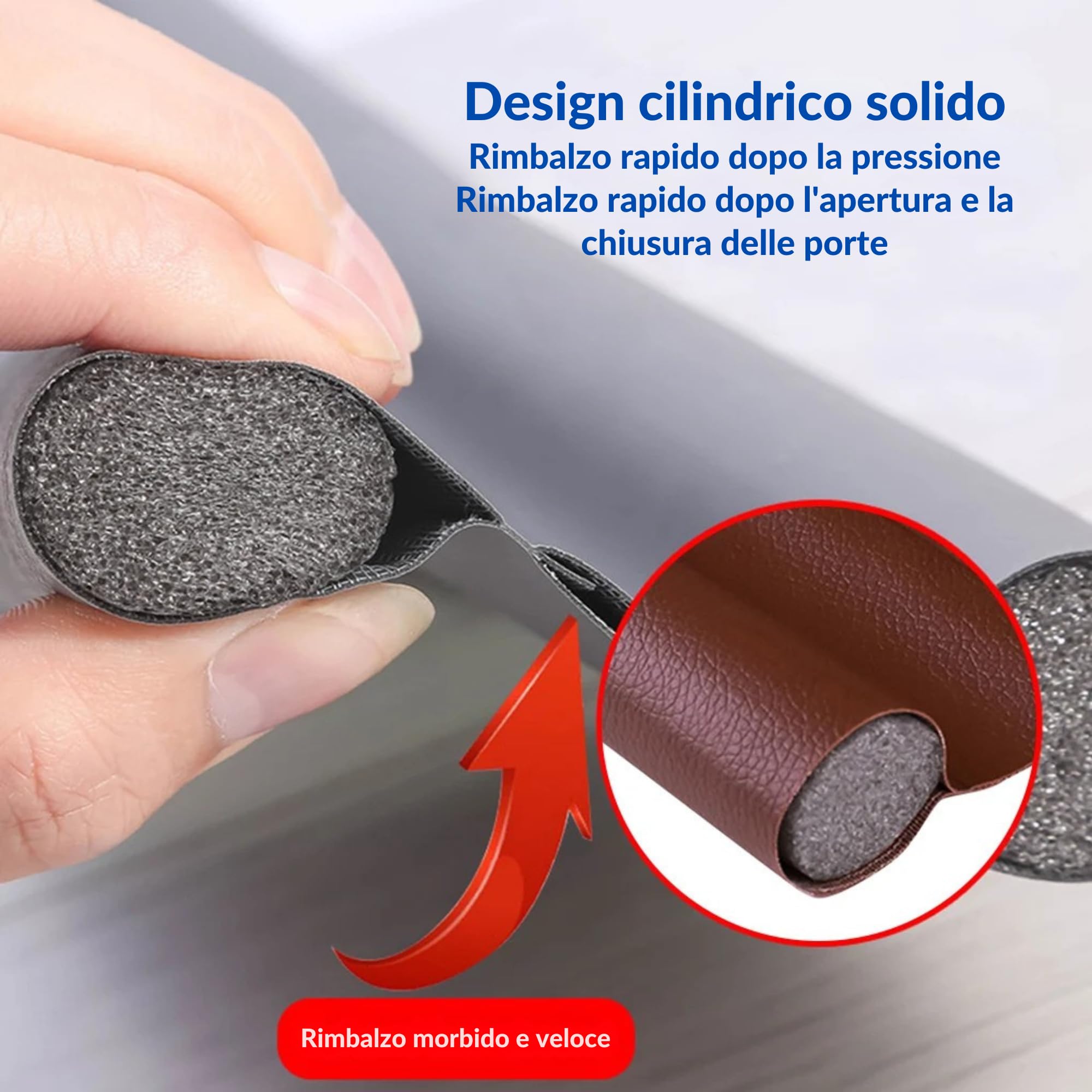 Paraspifferi Sottoporta 96 cm – Paraspifferi Porta Compatibile fino a 5 cm – Isolante Termico per Freddo e Aria, Antispifferi, Guarnizione Porta Interna ed Esterna,per Risparmio Energetico, Nero