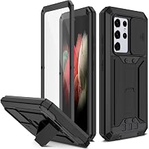 Case for Samsung Galaxy S21 Ultra, Military Grade Drop Tested Heavy Duty Full Body Protective with Screen Protector Built-in Stand Shockproof Dustproof Case