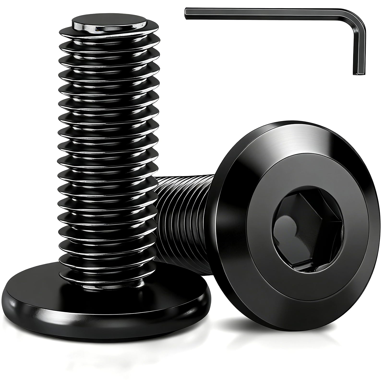 50Pcs M6 x 16mm Flat Head Bolts(Black) โ image 1