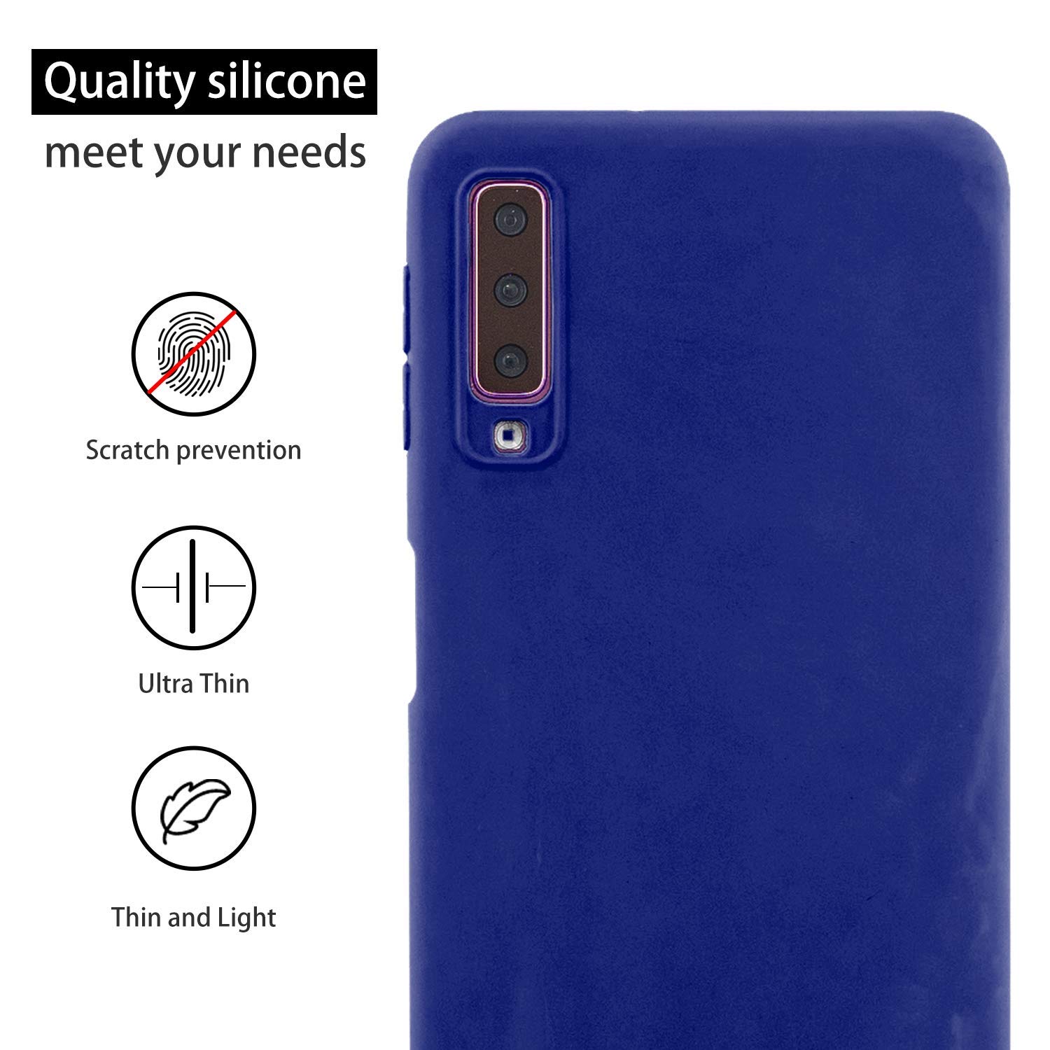 cuzz - Carcasa para Samsung Galaxy S10 Plus+(1 Protector de Pantalla de Cristal Templado) Color sólido Premium Flexible de Silicona TPU y Funda Delgada y Antideslizante, Color Negro — view 3
