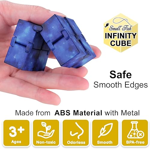 Miniatura 5 de Infinity Cube Toy Fidget Galaxy, juguete sensorial Fidget Cube para niños y adultos para aliviar el estrés y la ansiedad, mini artilugio para niños