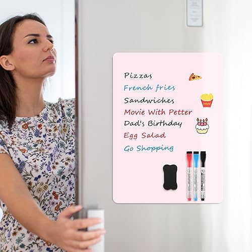 Vista 14 de MaxGear Pizarra blanca magnética de borrado en seco de 20 x 13 pulgadas para refrigerador, hoja de pizarra blanca para nevera de cocina, tablero