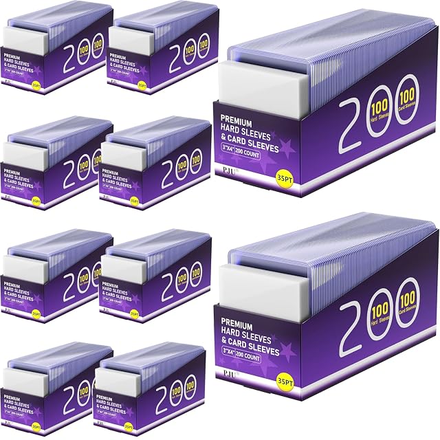 2000 Card Sleeves Hard Plastic Premium Baseball Card Sleeves 3 x 4 Trading Cards Holder Sports Football Game
