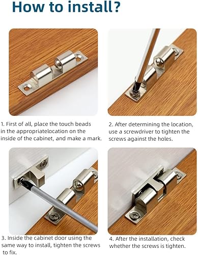 Miniatura 6 de Rodillo de tensión de doble bola ajustable de latón chapado en cromo de 2.756 in, pestillo sólido para yates marinos y casas rodantes, pestillo de