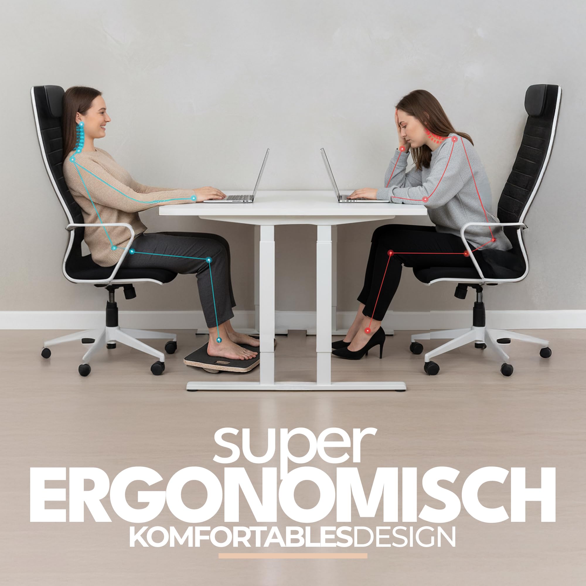 Fußstütze Schreibtisch ergonomische Fußstütze unterm Schreibtisch 4D Bewegung ultrabequeme EVA Sohle Fußablage minimalistisches und stilvolles Design ideal für Zuhause und das Büro