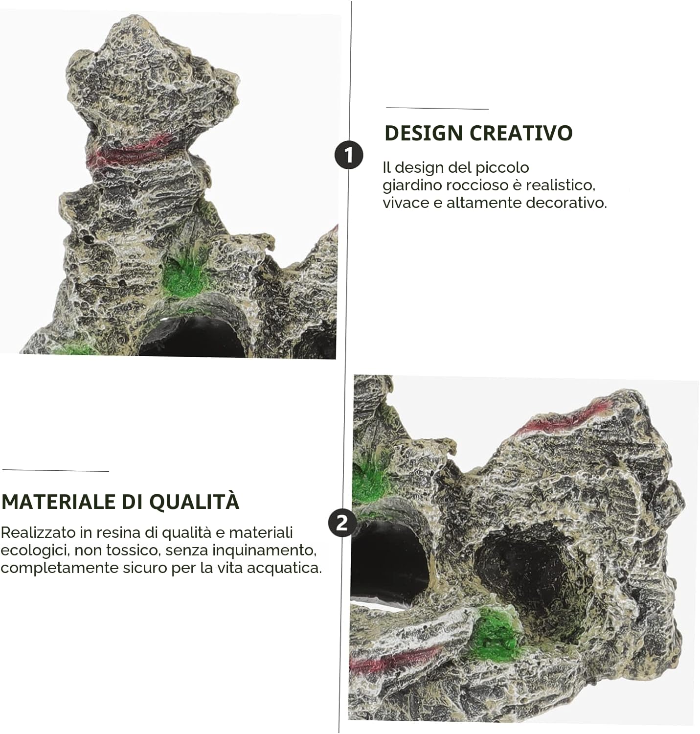 PIQIUQIU 2 Pezzi Decorazione per Acquario Grotta Accessorio