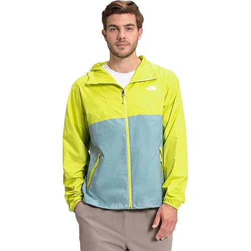 THE NORTH FACE Men's Cyclone Windbreaker Jacket, Sulphur Spring Green/Tourmaline Blue, X-Large