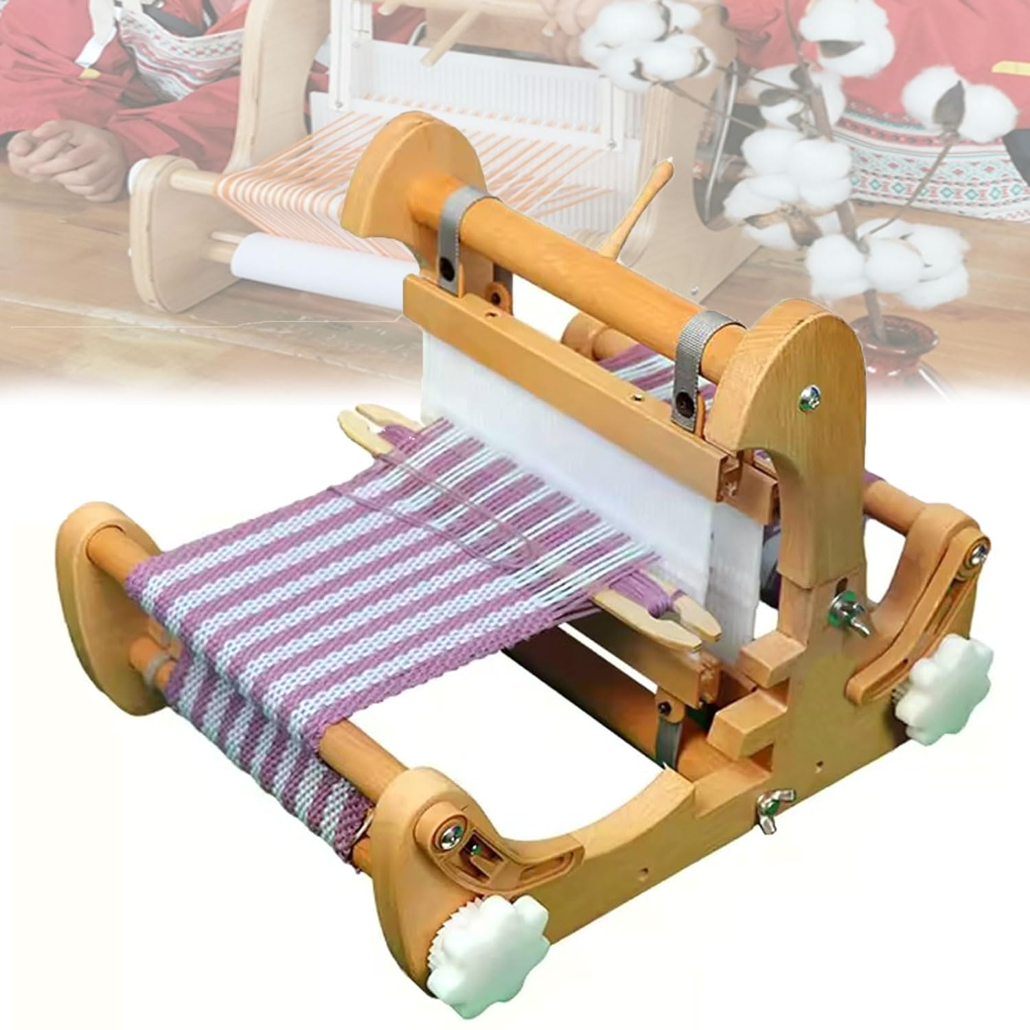 JOSBY Macchina per Tessere per Maglieria a Mano Fai-da-Te, Telaio per Tessitura Pieghevole con Filati Misti, Larghezza Massima di Tessitura 20 cm, densità di Tessitura Regolabile, per Principianti