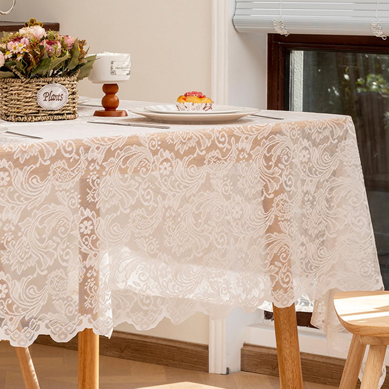 Tovaglia Rettangolare Antimacchia Poliestere 100x150 cm Bianco