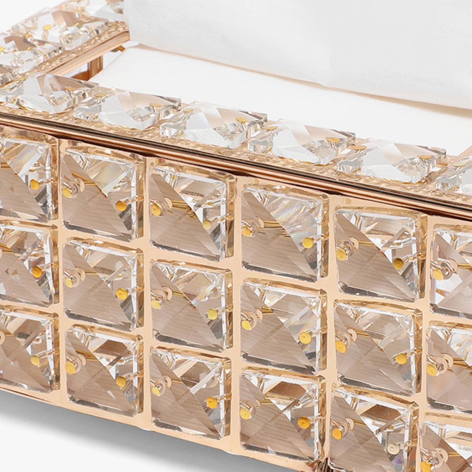 Ms Enterprise Tissue Box Rectangle Napkin Holder Cover Restauant Living Room Bedroom Car Golden