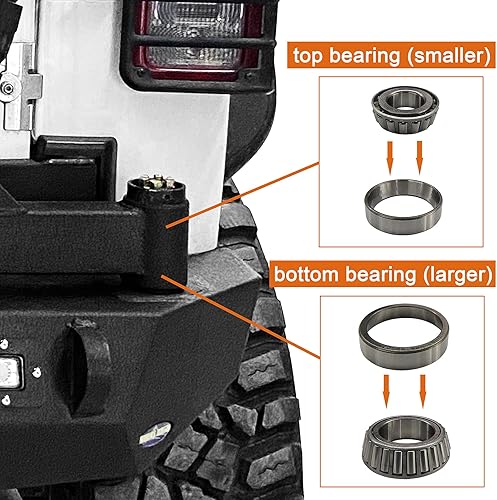 Miniatura 9 de Hooke Road Parachoques trasero JK con soporte para neumáticos de repuesto + parachoques delantero de acero compatible con Jeep Wrangler JK y