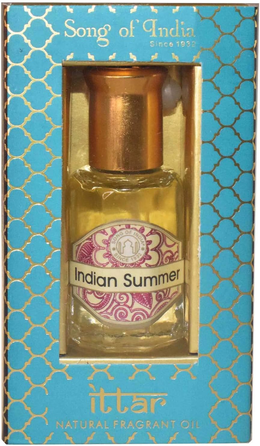 Perfume Oil Ittar in Roll-On Glass Bottle for Body Fragrance, 10 ml. | Luxurious Veda | Attar Ittr Fragrant Oil Alcohol-Free (Indian Summer)