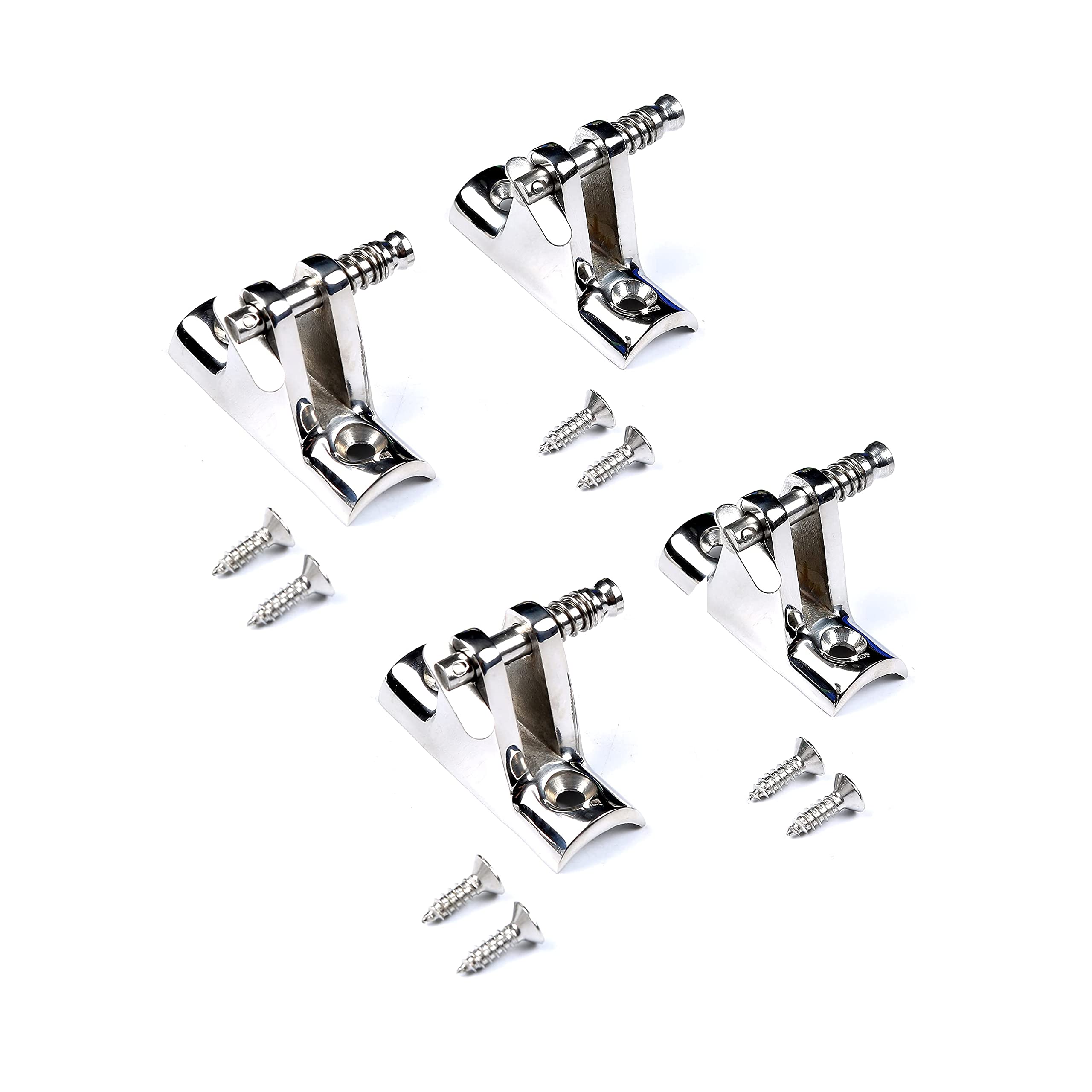 Mxeol Bimini Top Deck Hinges Fitting Concave Base Hardware with Quick Pins 4 Packs