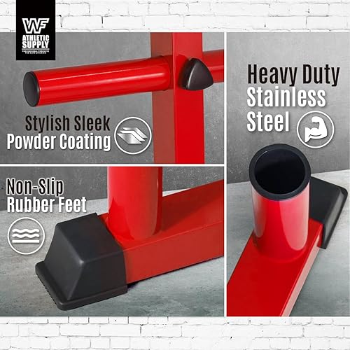 Miniatura 5 de CAPHAUS Soporte olímpico para placas de peso para almacenamiento de discos de parachoques, con soportes para pesas y clavijas de placa, árbol de