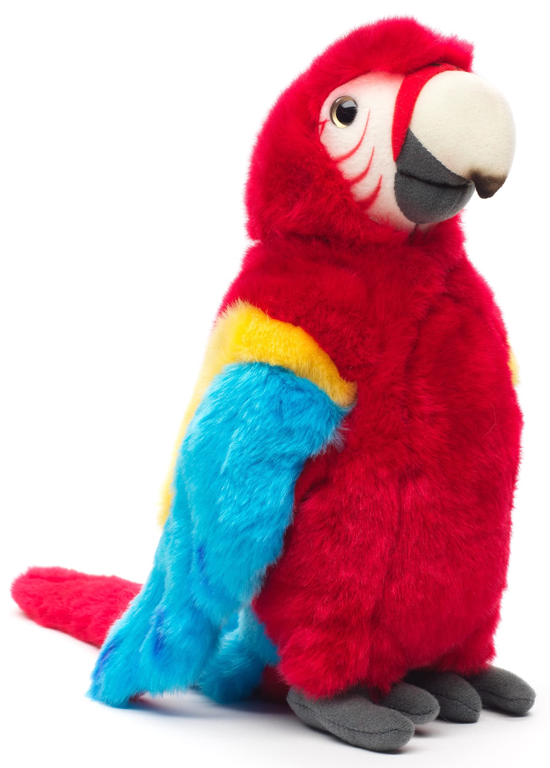 Uni-Toys - Parrot (Red) - 28 cm (Height) - Plush Bird - Plush Toy, Cuddly Toy