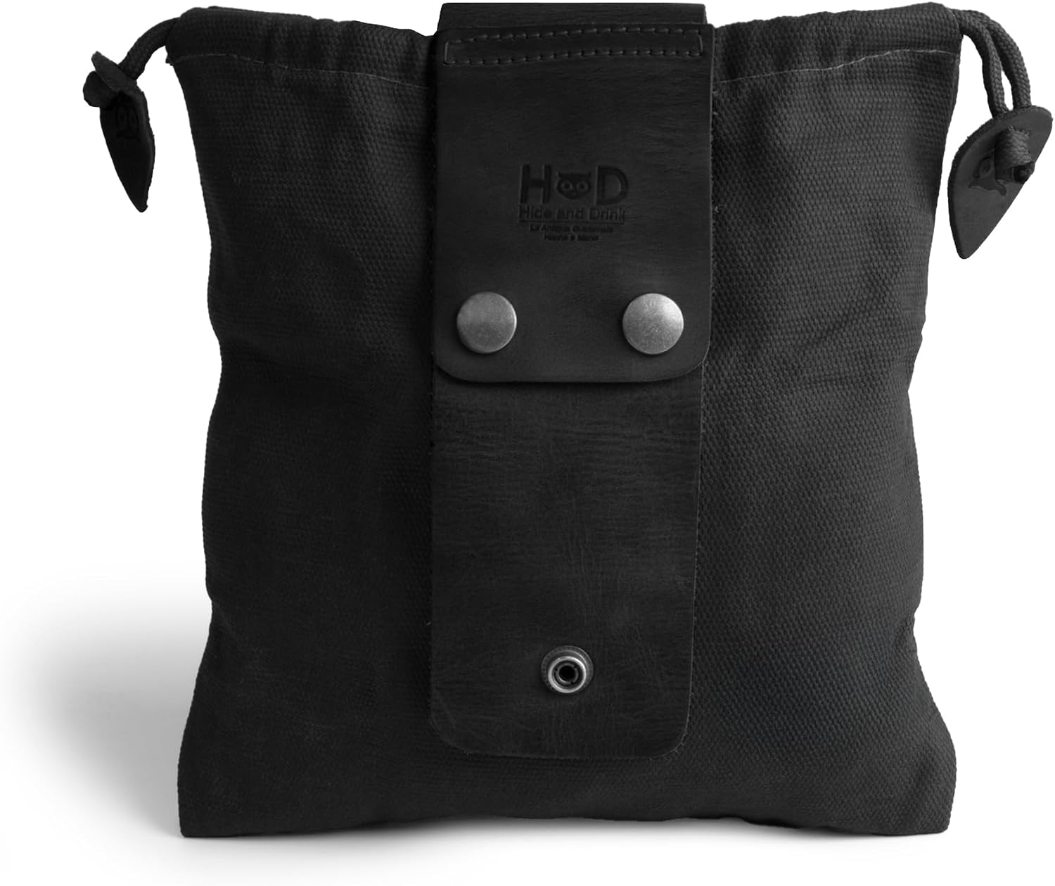 Hide & Drink, Foraging Pouch (Collapsible) for Hiking, Treasures & Seashells Bag, Easy Looping Around Belts, Grocery Storage, Waxed Canvas, Handmade