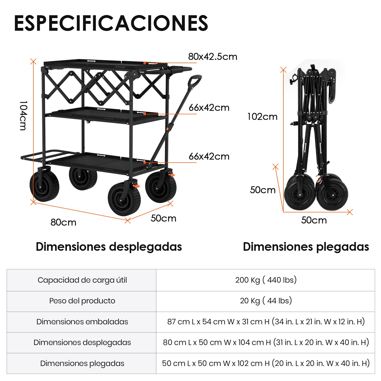 TARION Carro de Cámara para Producción de Video - Carro de Estudio Plegable con 3 Estantes y Ruedas Giratorias 360° para Creadores de Contenido Cine y TV Titanrig Cart