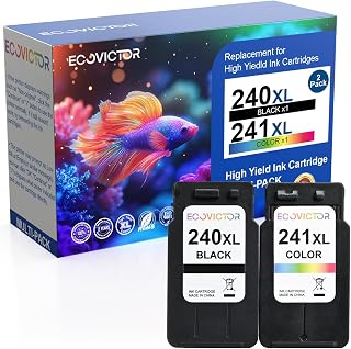 Remanufactured Ink Cartridge Replacement for Canon 240XL 241XL Combo Pack PG240 CL241 for PIXMA MG3620 TS5120 MG3520 MG3220 MG2120 MG4220 MX392 MX452 MX522 Printer (Black Color, 2 Pack)