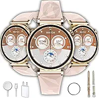 Relógio Smartwatch Feminino Microwear GT5 Mini 2026 Tela 41, GPS, 2 Pulseiras, Bluetooth, IP68 (Ouro)