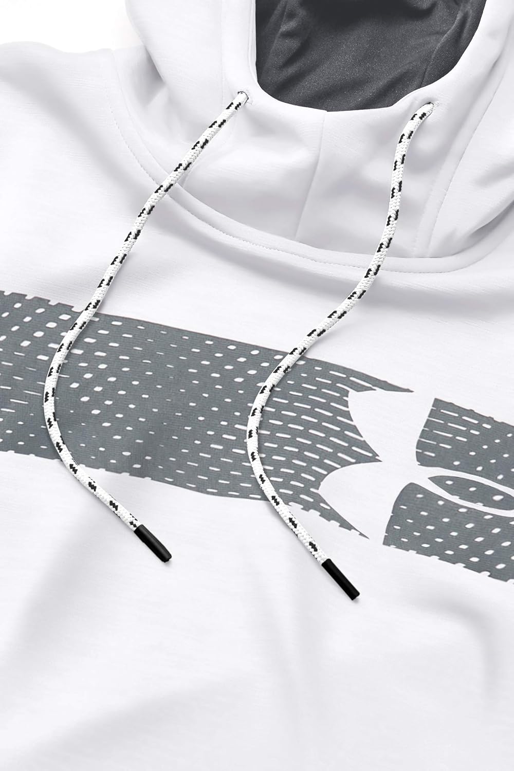 Under Armour Armour Fleece Pullover Hoodie bar Logo Graphic, White//Pitch Gray, Large