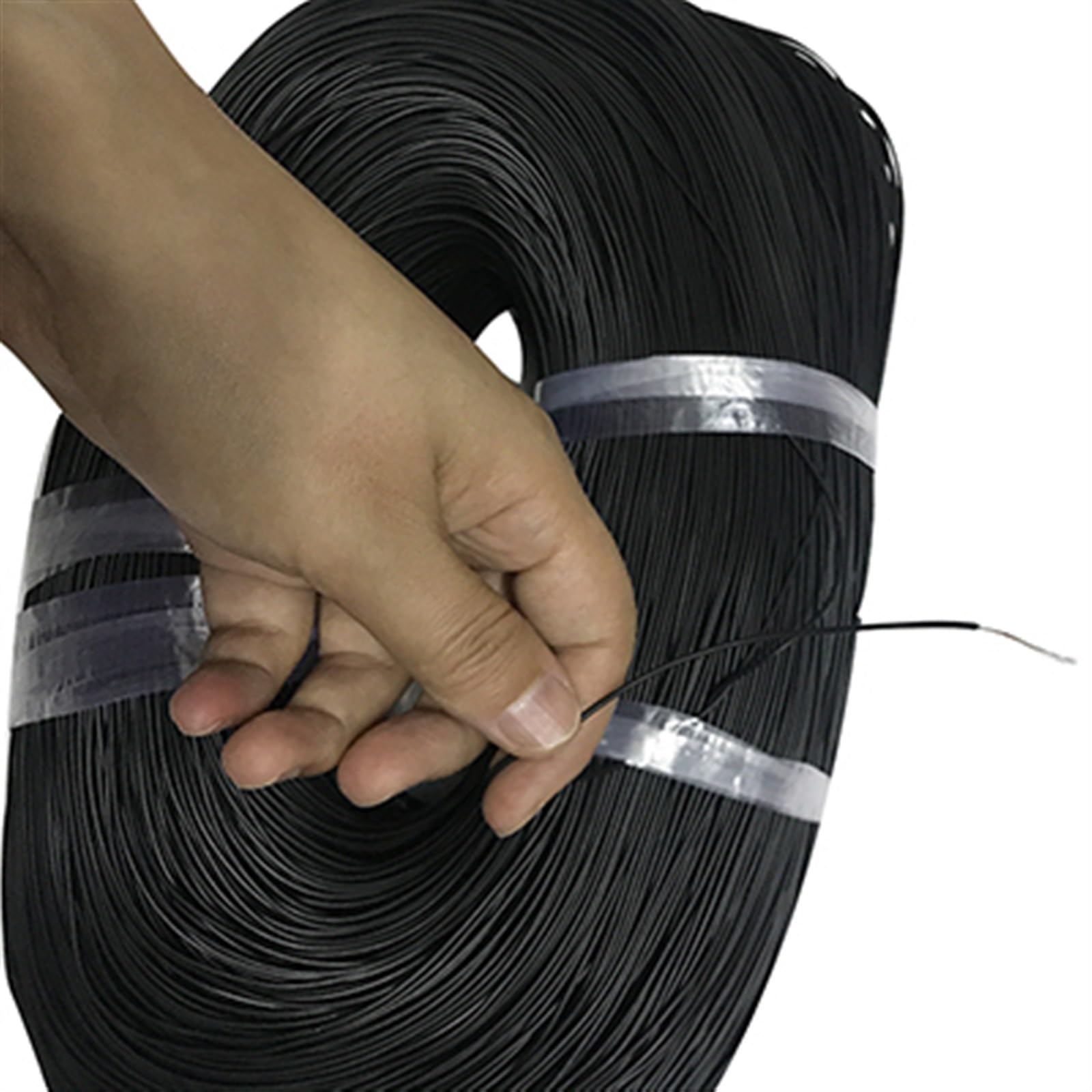 Outdoor Extension Superfine Flexible Cable Maintenance Line Out Diameter 1.3mm Ultra-Thin Pure Copper Electric Wire Solar sheathed(Black)