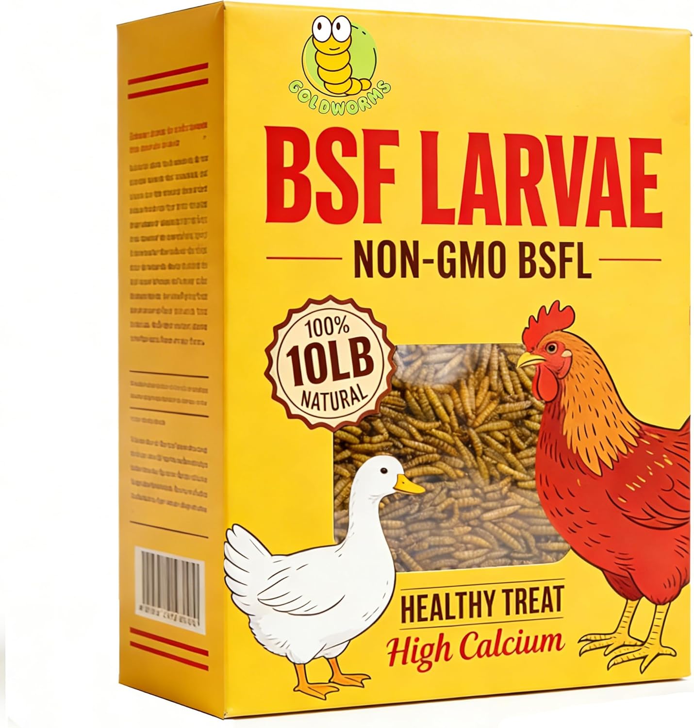 10LB Dried Black Soldier Fly Larvae, 85X More Calcium Chicken Feed Than Mealworms, 100% Natural Non-GMO BSF, Treat for Chickens, Ducks, Laying Hens, Birds