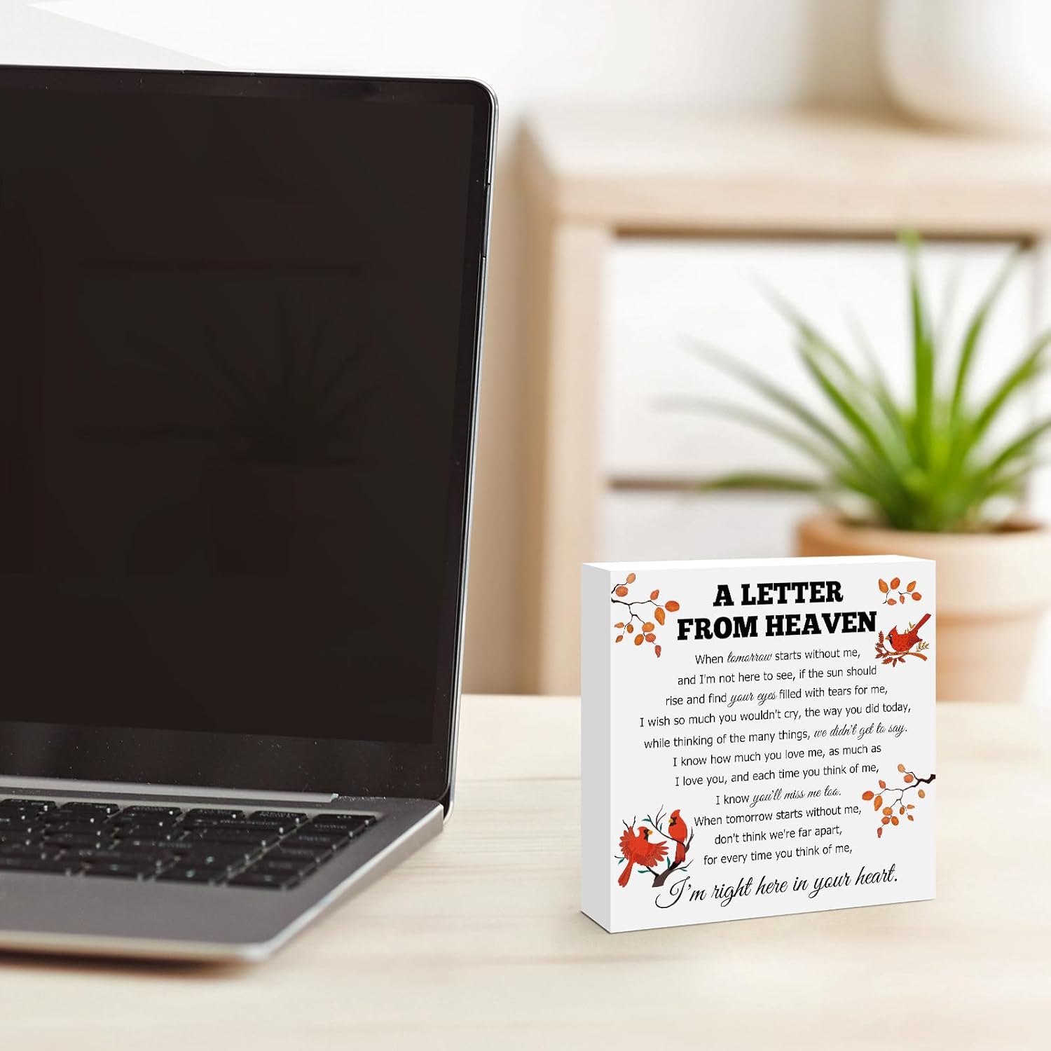 Memorial Gifts Wooden Block Sign Sympathy Gift for Loss of Mother Father Grandma Grandpa Husband Wife Sister Friend Bereavement Funeral Grief Gift Condolence Remembrance Decor - Image 5