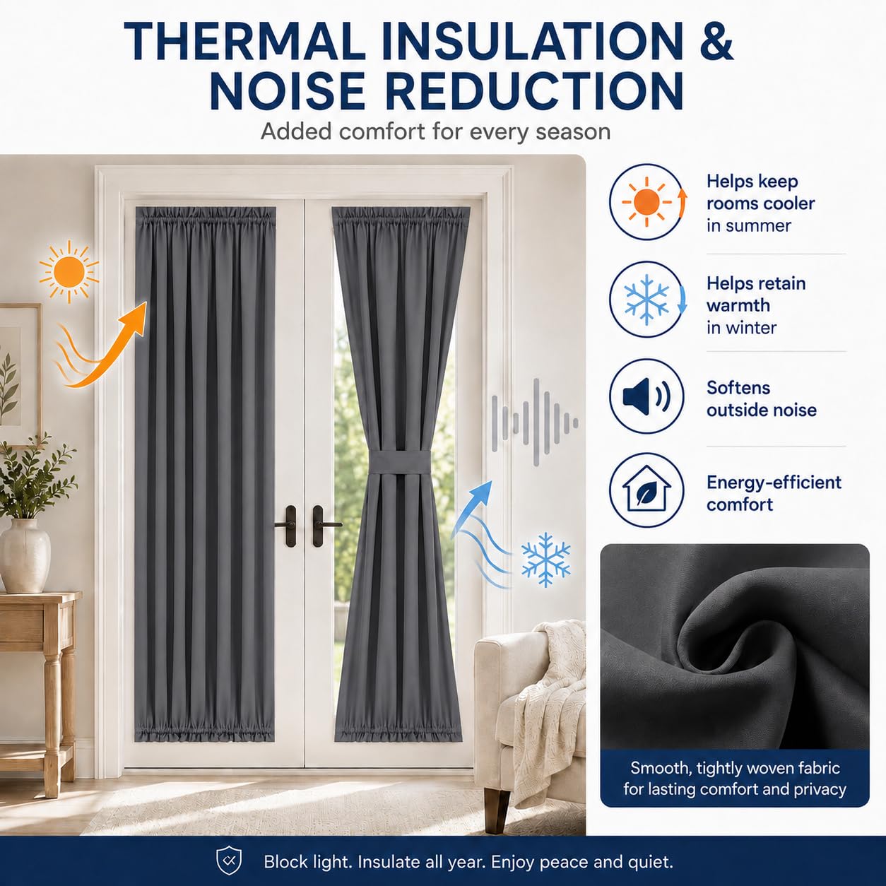 Amazon.com: Aquazolax 25 x 40 inch Curtains for Door Window